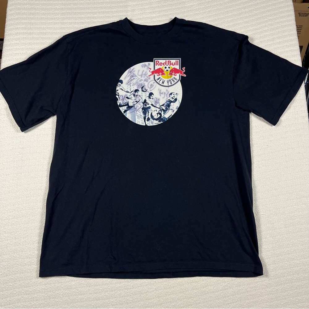 Adidas Red Bulls New York Short Sleeve T Shirt Men XL Soccer Futbol Navy Blue - Picture 2 of 7